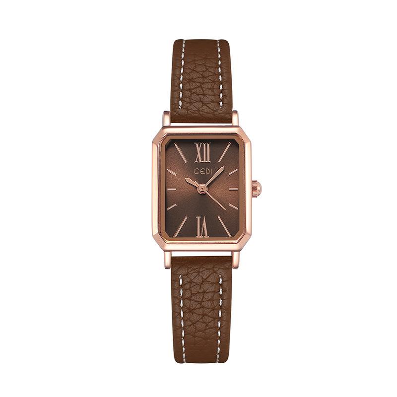 GEDI Simple Luxury Women's Watch Korean Version Student Square Retro Temperament Waterproof Female Fashion Quartz Watches Gift