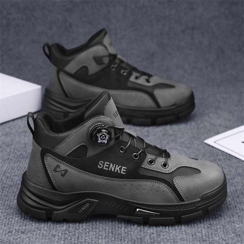 Shoes winter outdoor mountaineering thick-soled Martin boots rotating buckle retro casual non-slip wear-resistant shoes