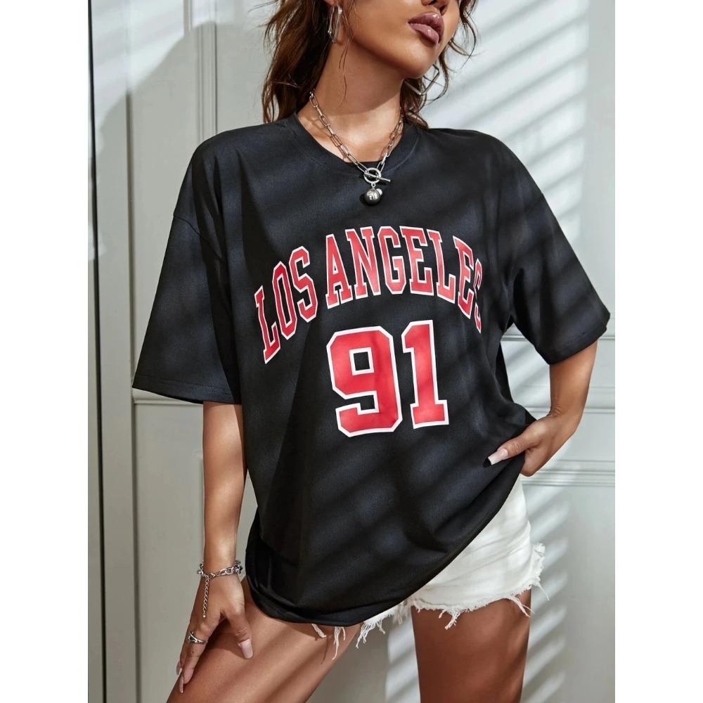 

Женская футболка с принтом Модная повседневная футболка Забавная футболка Летняя футболка с коротким рукавом Дышащая футболка M