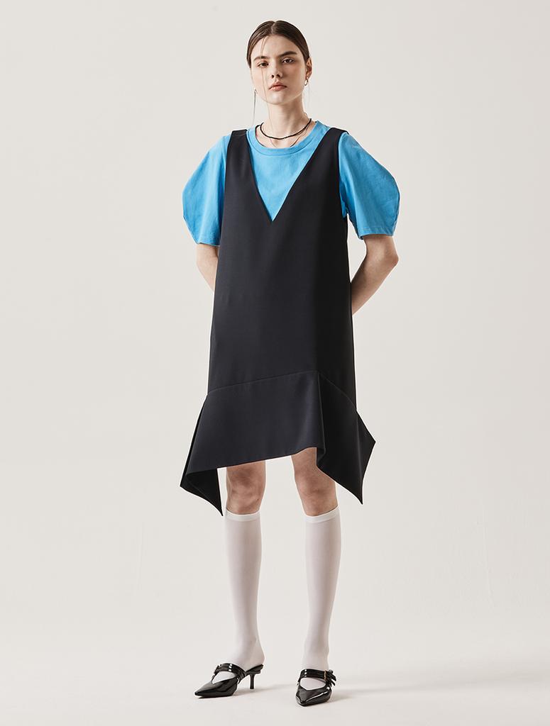 Leuiel V-Neck Vest Dress_Navy