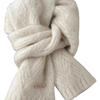 Women's Alpaca Wool Blend Knitted Scarf - Solid Color, Winter Korean Style, Trendy Student Accessory