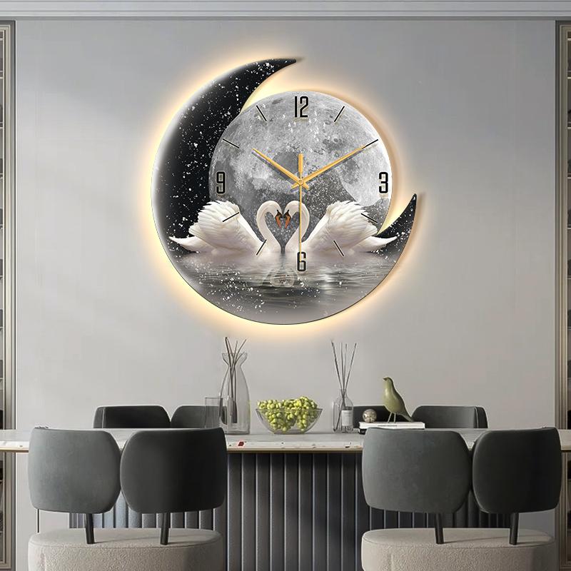 Luxury Restaurant Wall Clock Corridor Wall-Mounted Silent Digital Clock High End LED Dining Table Large Wall Clock Wall Watch