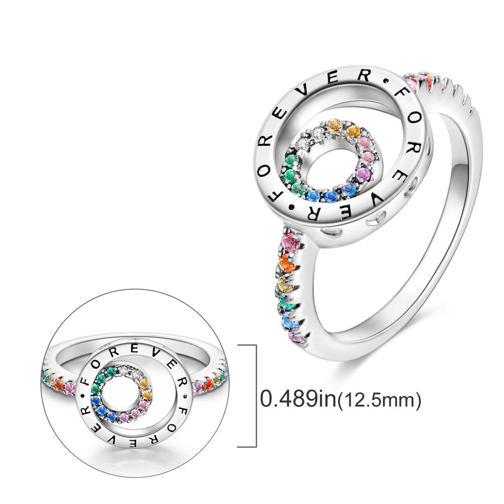 Copper Plated Mystic Star Shape Ring Infinite Love Authentic Design Zircon CZ Wedding Rings Jewellery Women Gift
