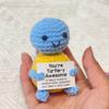 New Positive Crochet Turtle Doll Cute Emotional Support Turtle Desktop Ornament Emotional Inspirational Support Gift for Women