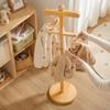 Wooden Baby Clothing Rack 2-Pack, Freestanding Hanging Stations, Baby Shower Centerpiece, Display Stand Hanger for Coat, Dresses, Uniforms, Hats, and