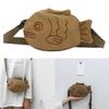 Niedliche Fischform Canvas Umhängetaschen Crossbody Bauchtasche Outdoor Sport Hüfttasche Reißverschluss Geldbörse Student Handy-Tasche