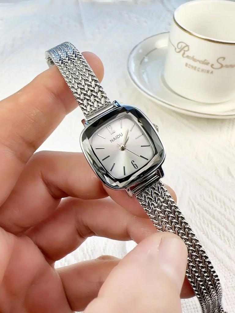 Nowa Moda Casual Damskie Zegarki Luksusowy Srebrny Damski Zegarek na Rękę Damski Bransoletka Zegarek Kwarcowy Zegar Relogio Feminino