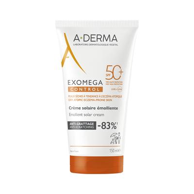 A-Derma, Exomega Control, Emollient, Cream, For Face & Body, SPF 50+, 150 Ml