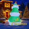 9.84FT Inflatable Toy Christmas Tree Decoration Set Santa Elf Penguin Xmas Yard Supplies LED Lit Xmas Home Ornament Festive Gift