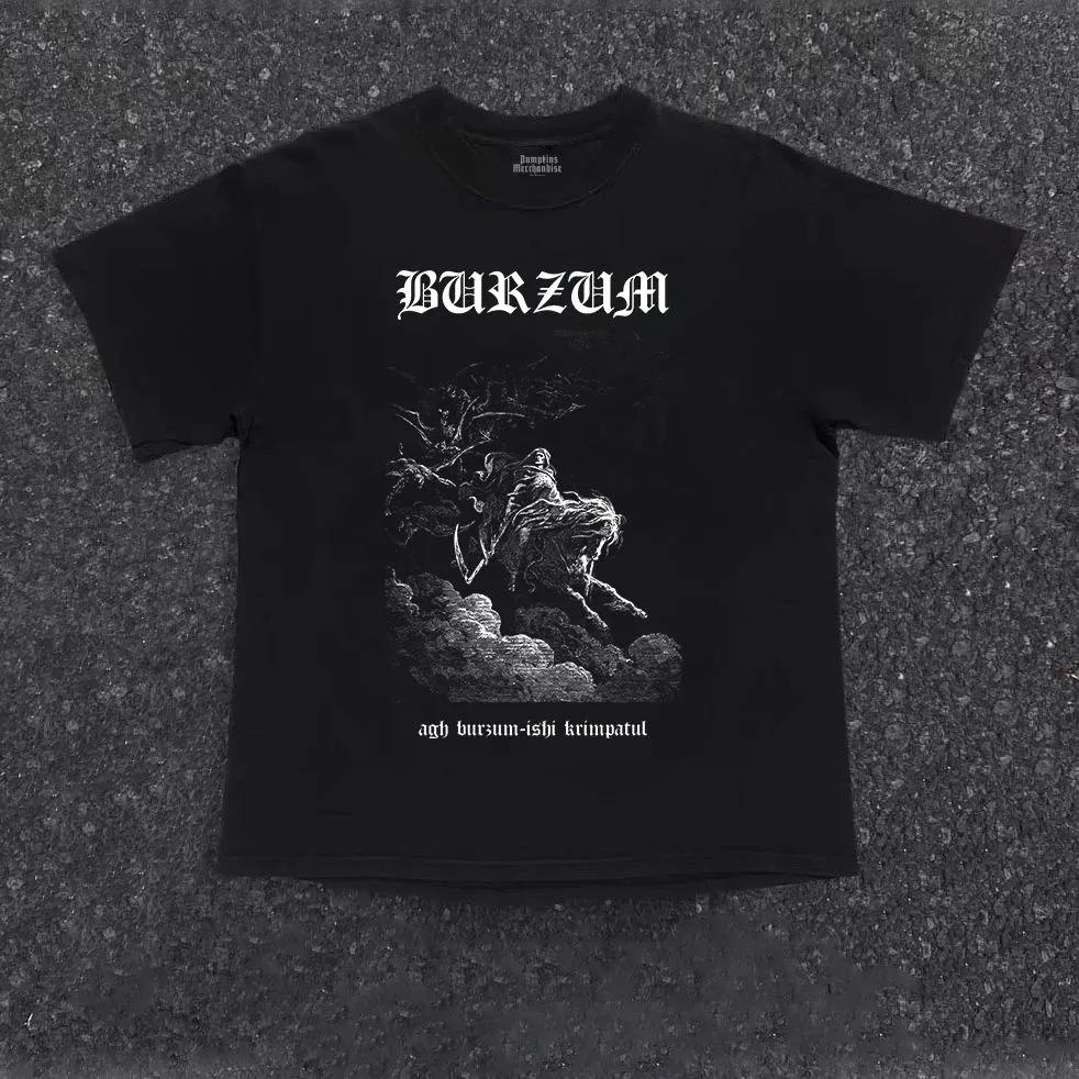 Unisex Short Sleeve Crew Neck Cotton T Shirt Burzum Merchandise Band S