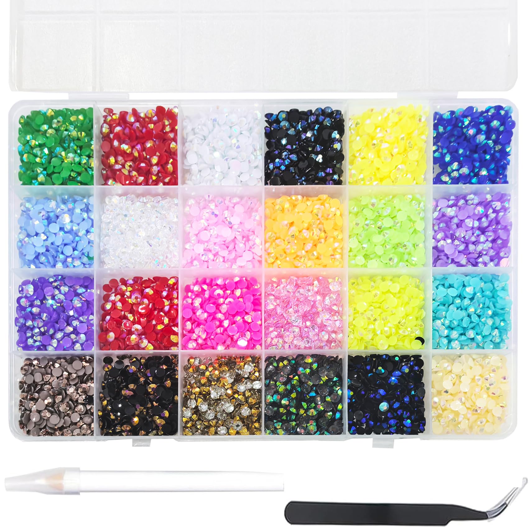 

12 000 страз для ногтей, стразы, BetterJonny, 24 цвета, стразы для ногтей, стекло, детали для декора ногтей, детали для рукоделия, детали для DIY-дизайна ногтей, украсьте свои ногти (4мм)