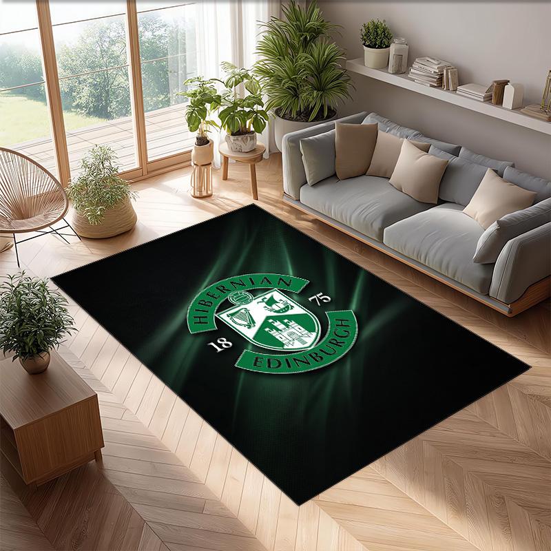 Tappeto Morbido per Pavimento Antiscivolo Hibernian FC Calcio Calcio Modello Tappeto per Interni Tappetino Decorazione Sportiva per Camera da Letto