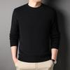 Men Fall Winter Sweater Round Neck Long Sleeve Knitted Soft Warm Slim Fit Business Elastic Solid Color Anti-shrink Men Casual Sweater