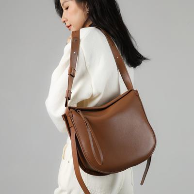Leather Women's Bags, Large Bags, Messenger Bags, Women's New Large-capacity Shell Bags, Women's Niche High-end Shoulder Bags
