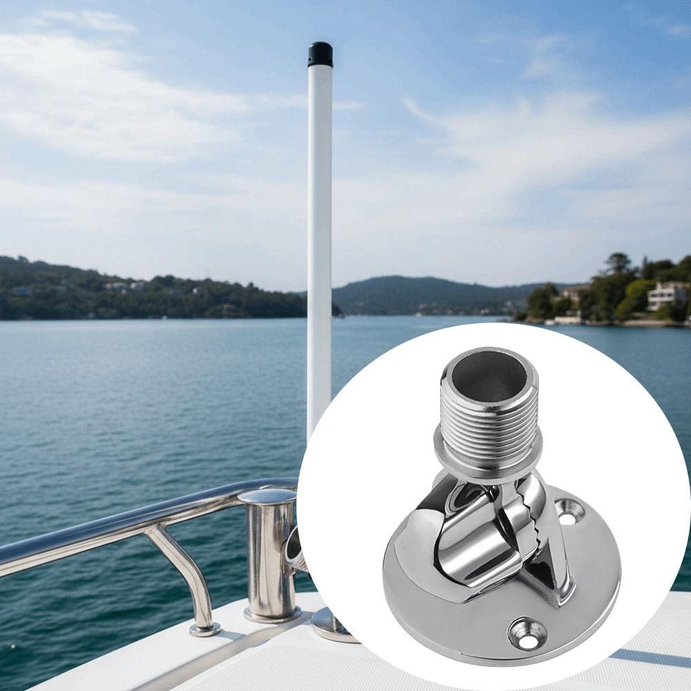 Support de montage de mât d'antenne à cliquet en acier inoxydable 316 Diamètre 25 mm Support d'antenne de bateau Communication VHF