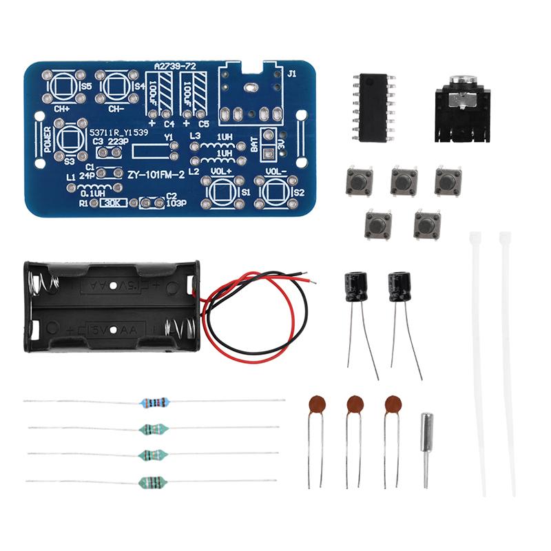 76-118MHz FM Radio DIY Kit Wireless FM Transmitter and Receiver Module Frequency Modulation Soldering Practice Project Stereo
