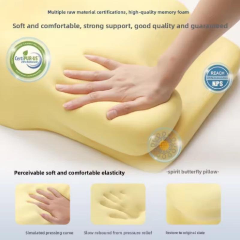 Ergonomic Memory Foam Cervical Pillow for Neck Pain Relief Cover Dual Height Support for All Sleep Positio
