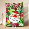 Christmas Flannel Blanket Santa Claus Puppy Soft Milu Deer, Warm Throw Blanket Winter New Year Gift For Kids, Couch Sofa Decor