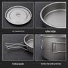 Lightweight Pure Titanium Camping Cookware: Folding Pot, Soup Pot, Tableware, and Multi-Purpose Frying Pan