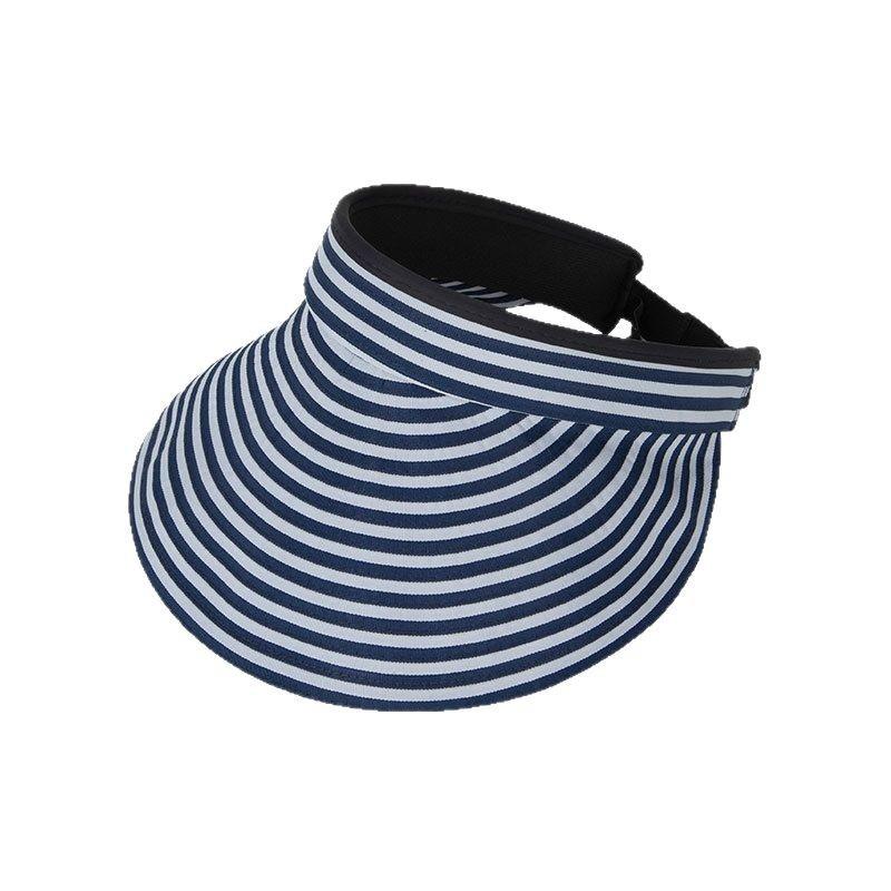 New Summer Black and White Striped Large Brim Sun Protection Hat for Women In Summer Foldable Casual and Versatile Sun Protection Hat