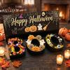Candy Exchange Boxes Happy Halloween Gift Box, BOO Letter Shaped Treat Container with for Ribbon, Reusable Paper Sweet Holder, Party Table Decor,