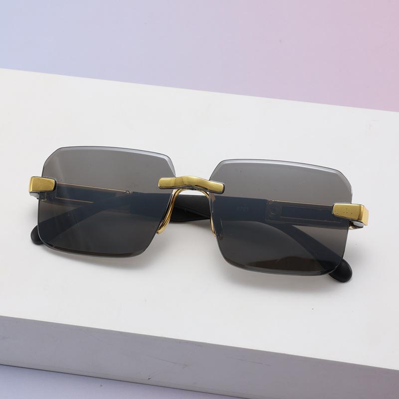

Sunglasses Sunglasses Square Frameless Trimming Gradual Change Color Uv Protection Fashion adult