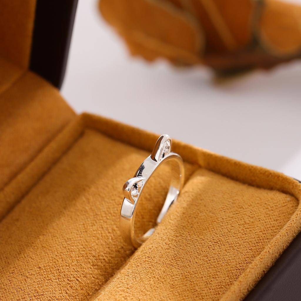New Fashion 925 Sterling Silver Jewelry Exquisite Aesthetic Small Fresh Cute Cat Ears Animal Opening Rings R006