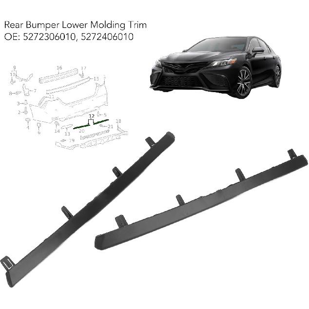 Rear Bumper Lower Trim for Camry SE XSE 2018-2021 5272306010 Left Right Trim 2PCS