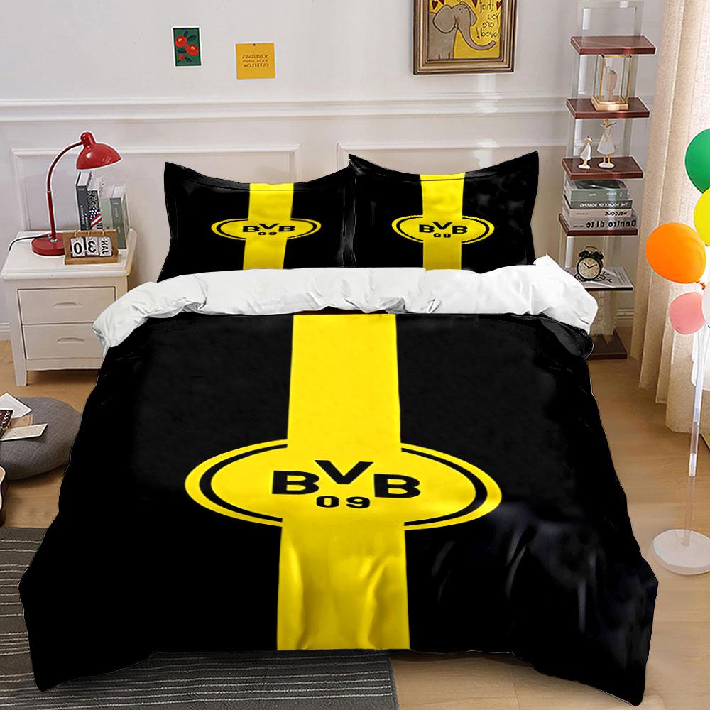 

Yellow stripe, BVB 09 logo. Bedding sets Duvet cover sets Duvet covers Pillowcases(1 * Duvet Cover 2 * Pillowcases without duvet insert) 135x200cm