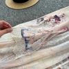 Summer Bohemian Printed Maxi Dress Women Deep V Neck Long Sleeve Lace Trim Cuff High Waist A‑Line Flowy Holiday Party Dress