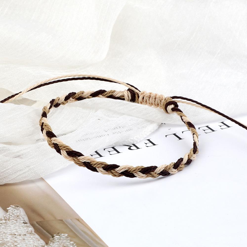 30 Hand-knitted Bracelets & Bangles for Women Men Mulitcolor Wax Line Braided Wristband Yoga Charm Jewelry Gift Adjustable