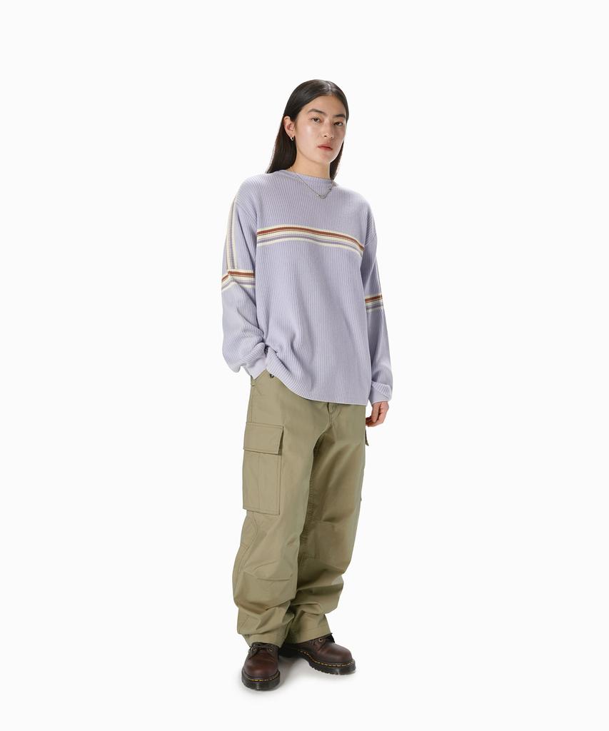 THISISNEVERTHAT Striped Knit L/S Top Lavender