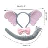Animal Elephant Costume Accessories Hair Hoop Headwear Elastic Strap Ears Headband Bowtie Tail for