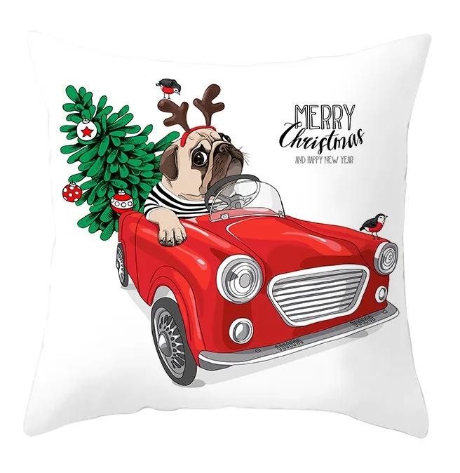 Büro Sitzkissenbezug Weihnachten Hund Schneemann Cartoon Muster Mode Kissen Weihnachtshülle Luxuriöse Heimdekoration