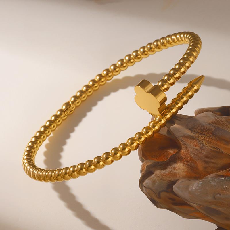 New Couple Love Four-leaf Clover Round Bead Open Fashion Bracelet Bracelet