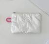 Silver Lingge Bow Pattern Makeup Bags for Women Fashion Cute Lady Girls Earphone Key Lipstick Cosmetic Storage Bag Zipper Pouch