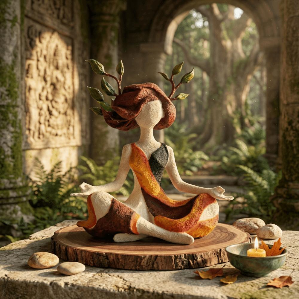 Harz Beruhigende Skulpturen Yoga Mädchen Innere Harmonie Figur Zen Meditierende Statue Meditationsraum