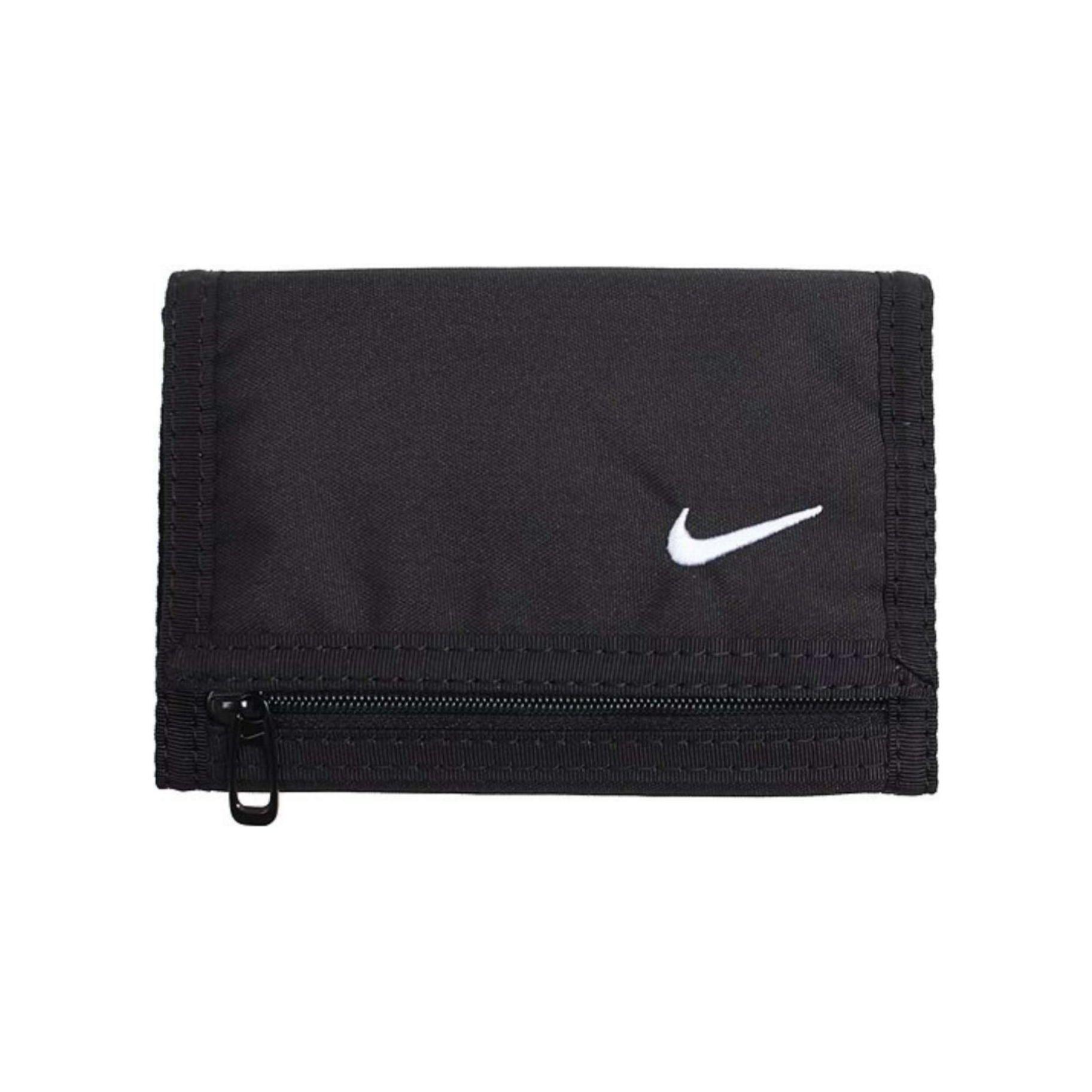 Nike Логотип Простой Нейлоновый Кошелек Средний Мужские Кошельки Черный AC2351-001 Black