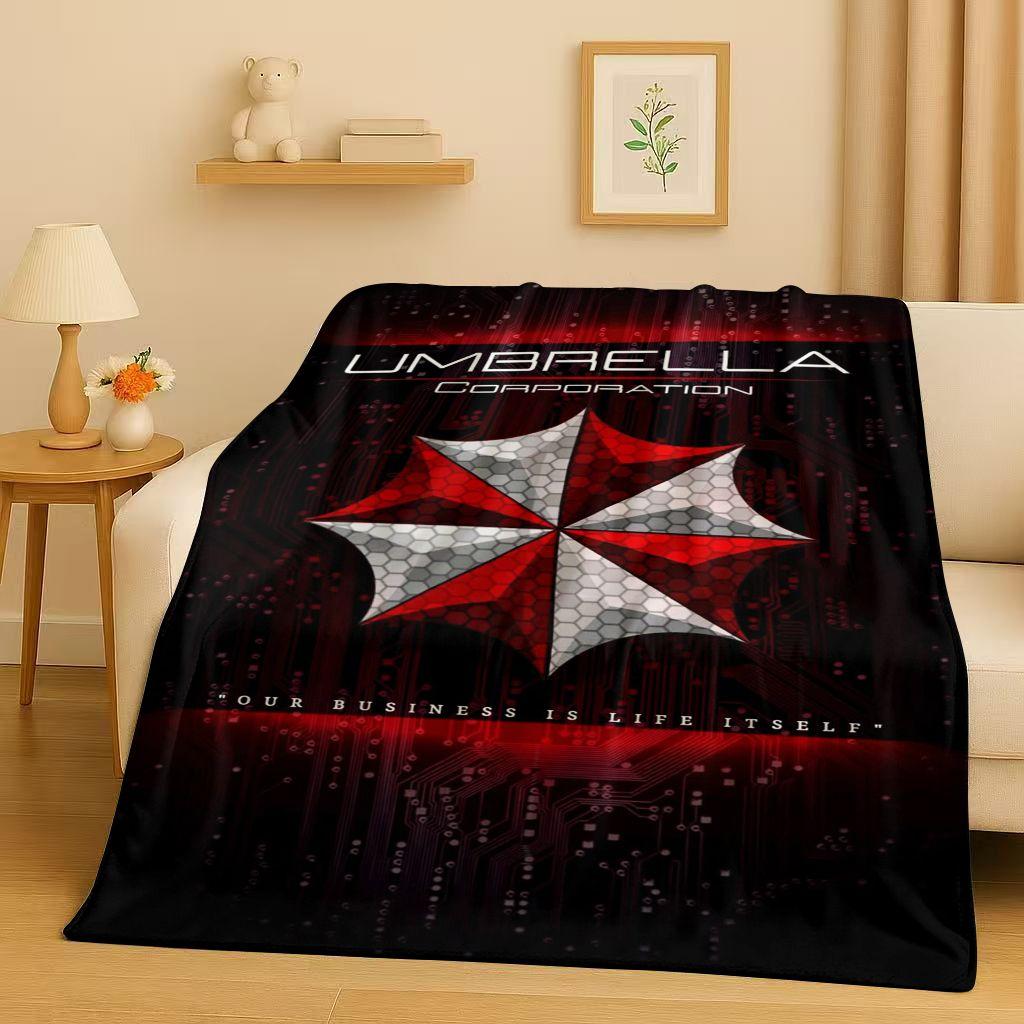 Leon R-Resident Evil Game Cartoon Gamer Flannel Blanket,Ultra Soft Warm Plush Throw for Home Bedroom Bed Sofa Cover Picnic Kids