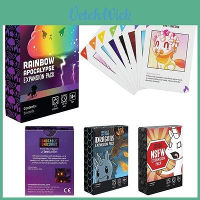 Unstable Unicorns Jogo de Cartas Expansão Nsfw Dragões Arco-Íris Pacote Festa Família