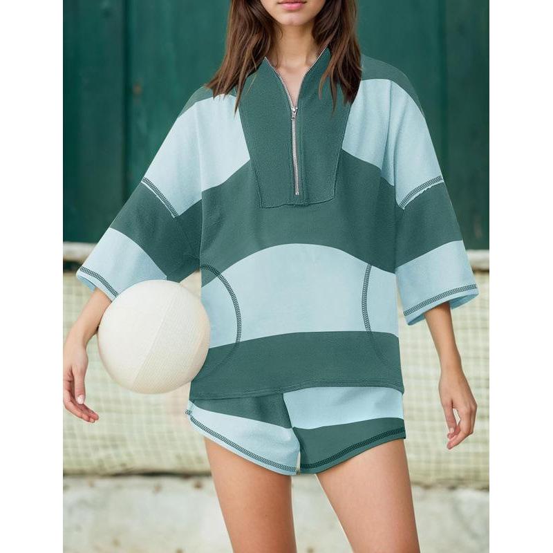 G3223 Women's Striped Sports & Casual Fitness Set