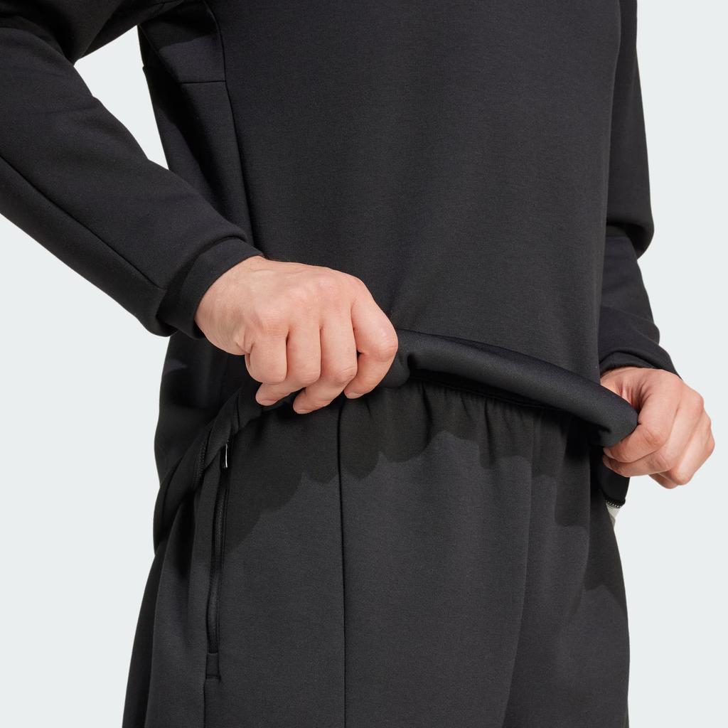 Adidas Aeroready Crew Sweatshirt Training Series Logo Round Neck Pullover Long Sleeve Men Sweatshirt Black JJ4642