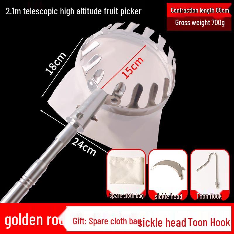 10m Telescopic Fruit Picking Tool with Net for Cherries, Loquats, Jaboticabas, Apricots, and Persimmons
