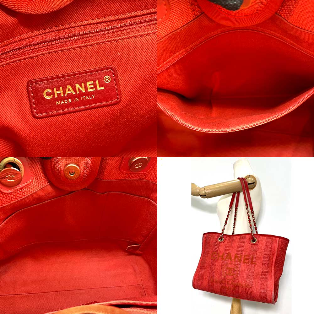 Used CHANEL DeauvilleShoulder Bag canvas Women