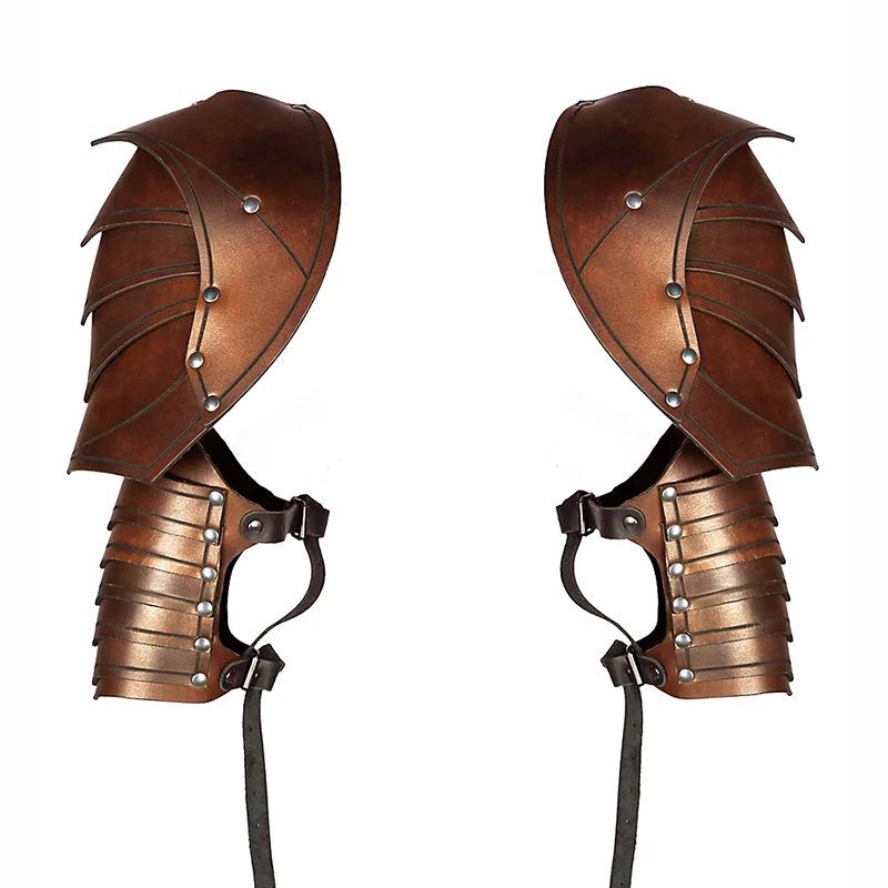 European Medieval Elf Warrior Knight Retro Pauldrons Armor COSPLAY Stage Prop светло-коричневого