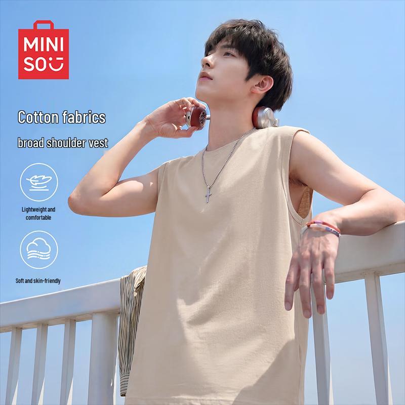 MINISO Men's Pure Cotton Sleeveless Tank Top