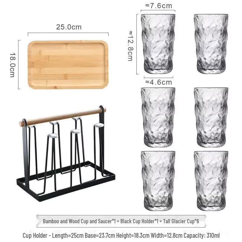 ZISIZ Glacier Pattern Glassware Set