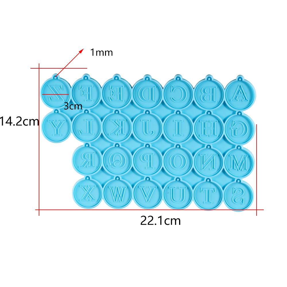 

26 Letters Earring Pendants Silicone Mold Round Alphabet Epoxy Resin Mould for DIY Epoxy Resin Jewelry Necklace Bracelet Pendant синій