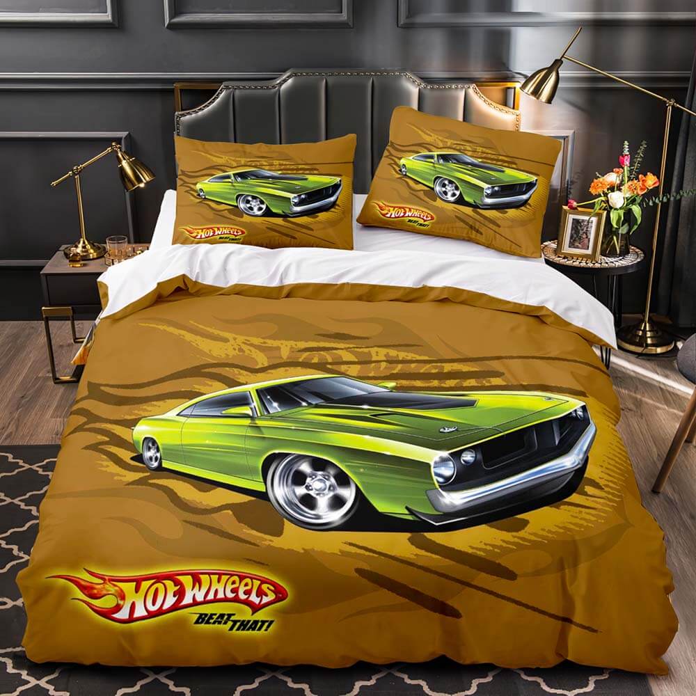 Kryt na peřinu s 3D potiskem kola monster trucku Povlak na polštář Sada povlečení Jednolůžko Plné Velikost Queen King Pro Dekoraci Ložnice Domácí Textil