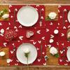 4Pcs 30x45cm Red Love Hearts Table Mats Linen Dining Table Mat Farmhouse Burlap Placemat  Kitchen